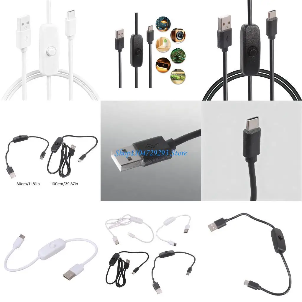 

Y2GD USB to Type C Charging Cable Featuring Power Switches for Smartphones Tablets Keyboards Fan and Other Home Office Gadgets