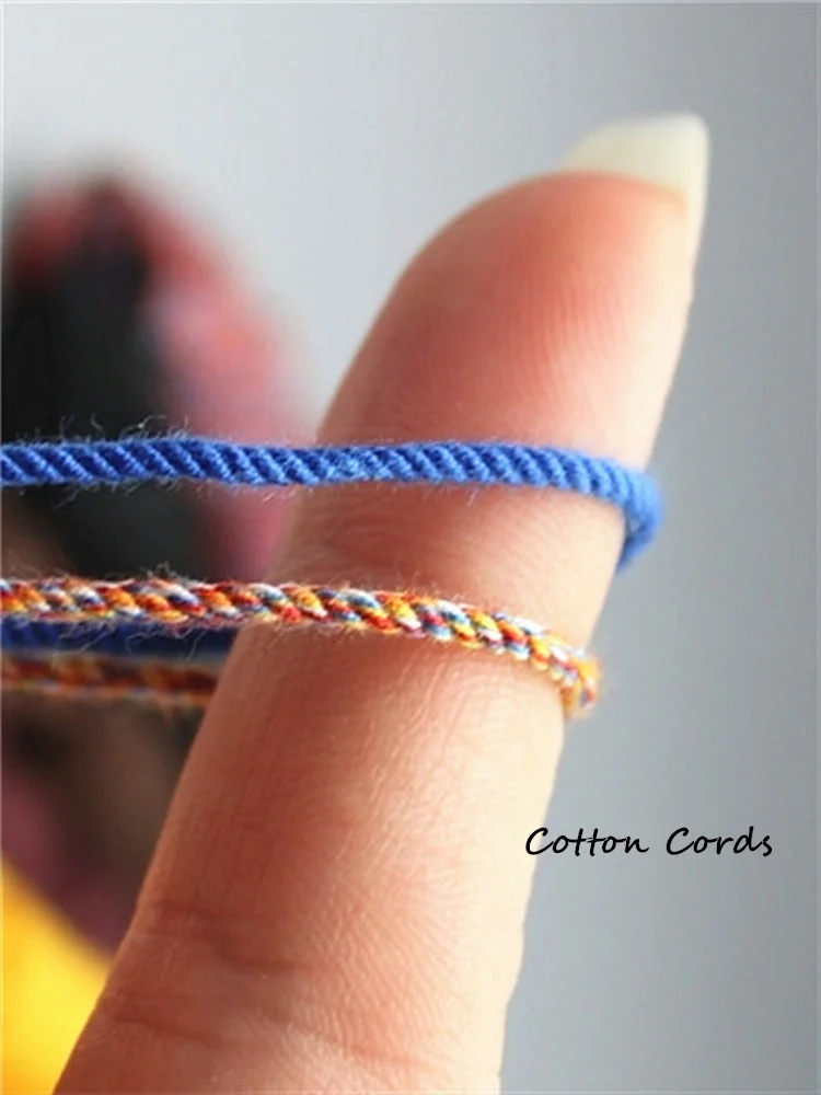 1.2mm Colorful Cotton Cord for Tassel Hand Twisted Threads for Making Bracelets Malas Multi Colors C20-1