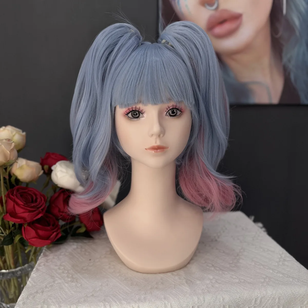 

Манекен-голова для демонстрации волос 40 см: для париков, косплея, аниме, кукол