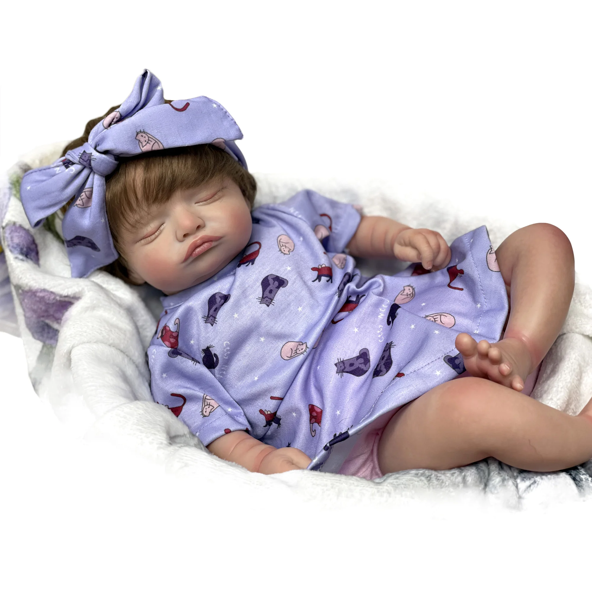 18 Inch Rosalie Reborn Dolls Finished Soft Vinyl Lifelike Sleeping Bebe Reborn For Children's Toy Bebes Reborn