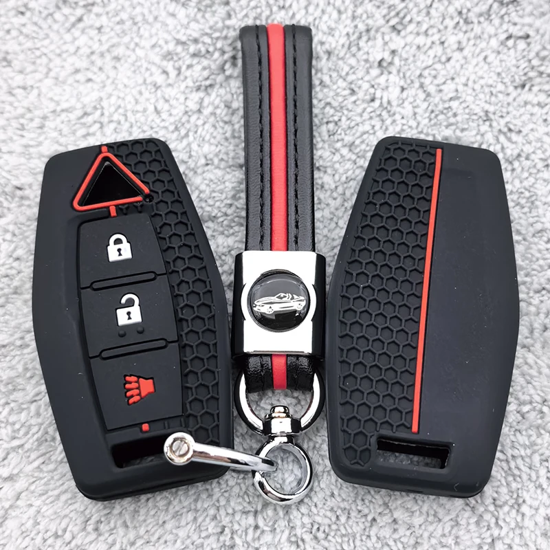 3 Buttons Silicone Car Remote Key Cover Shell Holder for Mitsubishi Outlander 2022 2023 2024 Case Keyless Protector Accessories