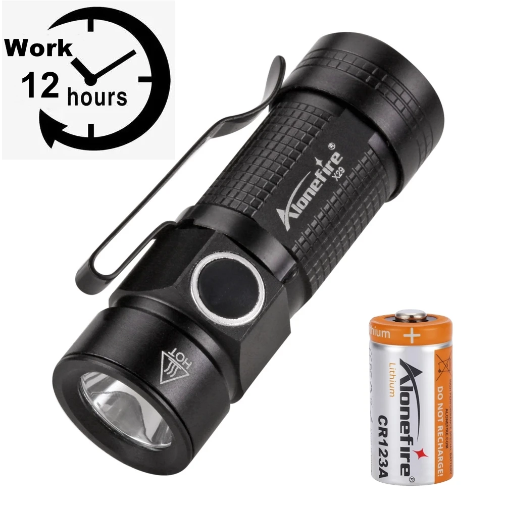 X29 LED Tragbare Mini-LED-Taschenlampe 12 Stunden Lange Lebensdauer Angeln Wandern Kind Dame Rucksack Hut Taschenlampe CR123A Batterie