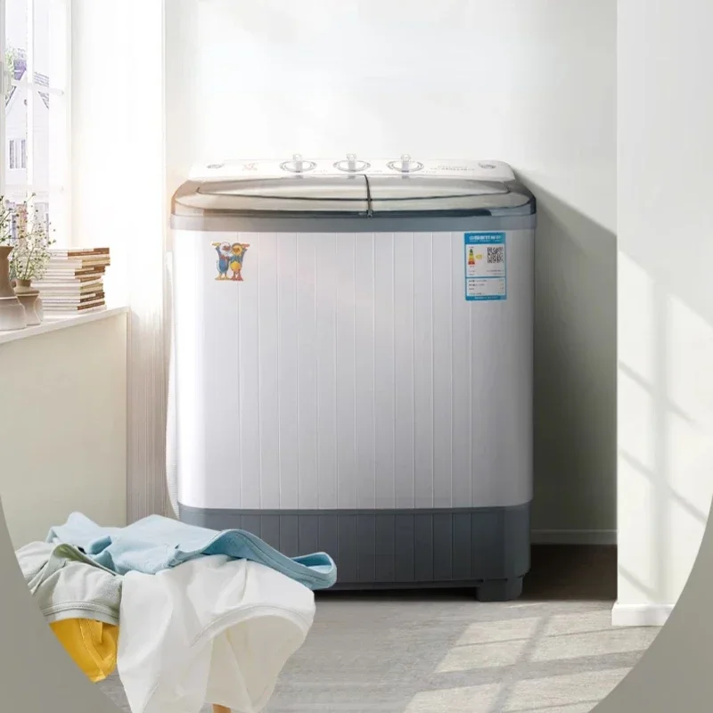Máquina de lavar semiautomática doméstica, pequeno cilindro duplo, dormitório, mini capacidade de 8kg, eletrodoméstico