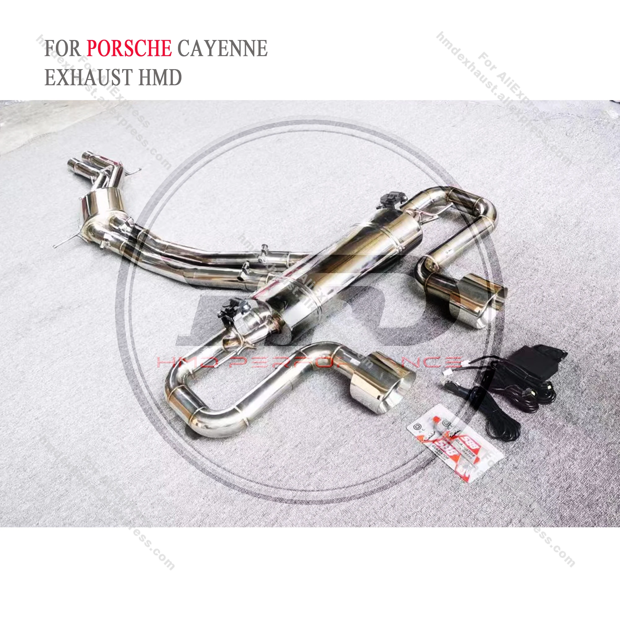 HMD stainless steel exhaust system performance Catback for Porsche Cayenne modified GT car electronic valve muffler