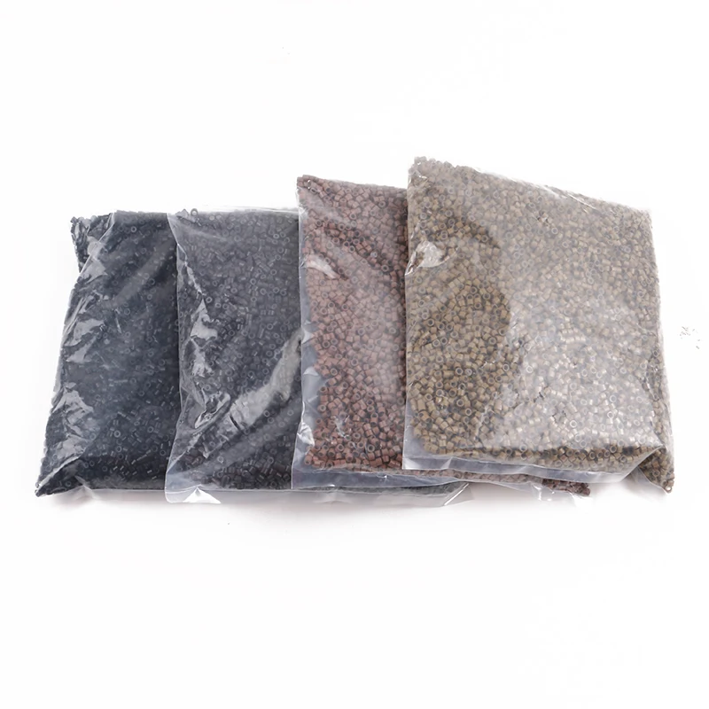 

10,000 pcs/bag Hair Extensions Micro Rings Beads Links 4.0*2.0*3.0mm Silicone Lined Beads for Human Hair Extensions Tools