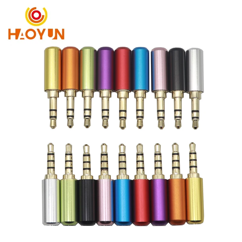 【10-1PCS】3.5MM Audio Connector 3/4 Poles Headphone Jack Male Plug Earphone Repair Cable Solder Wire DIY AUX 3.5 Jack Adapter