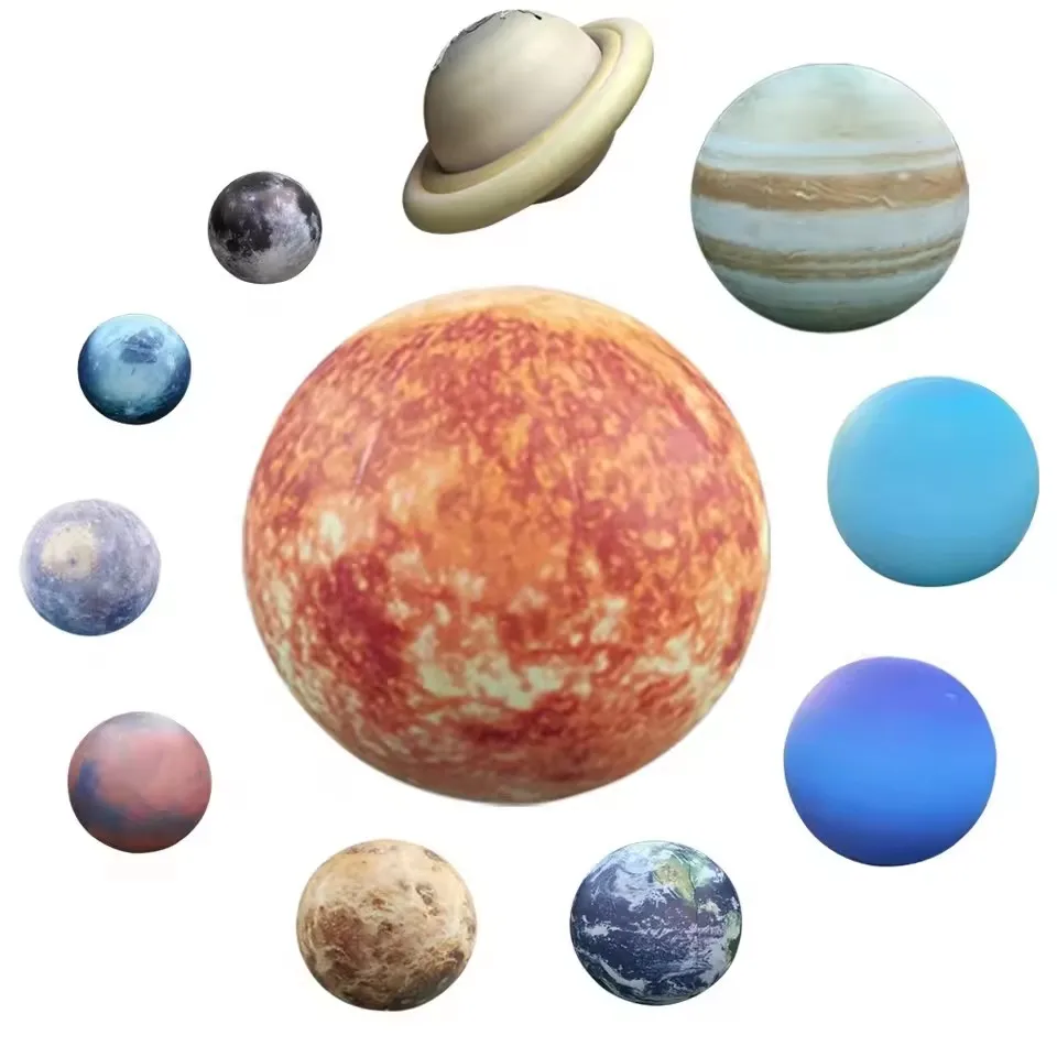 Buntes Riesiges Aufblasbares Sonnensystem Astronomie Neun Planeten + Mond Sonne Zur Dekoration – Detail 4