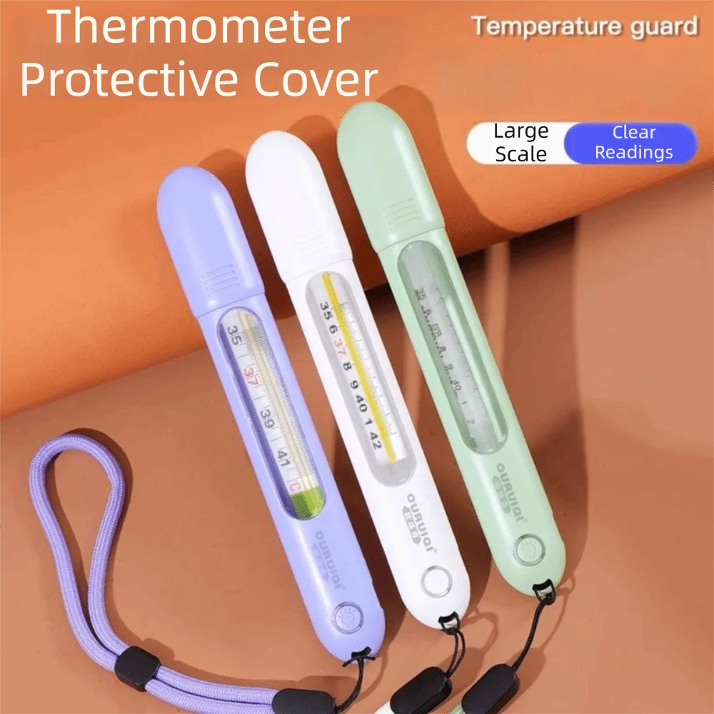 

Intelligent Timing Thermometer Protective Cover Enlarge Scale LED Light Anti Drop Thermometer Case Leak-proof Reusable