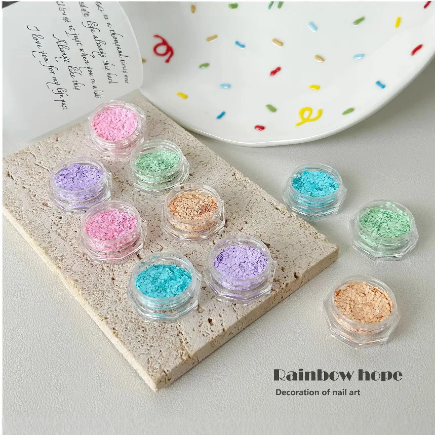 Macaron cor mini prego glitter estrela coração círculo fosco acessórios de unhas artesanal wearable materiais de unhas