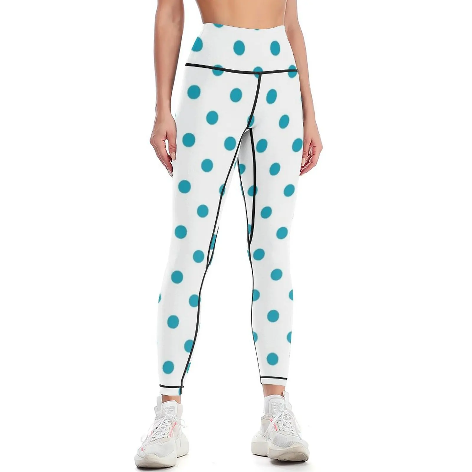 

Blue Polka Dot Leggings sports tennis for gym top sporty woman gym Fitness clothing Womens Leggings