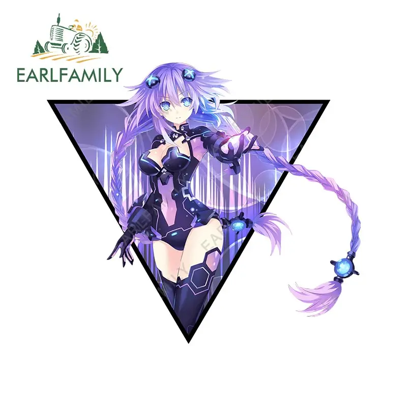 EARLFAMILY 13cm x 11.6cm for Hyperdimension Neptunia mk2 P Car Stickers Personality Simple Decals Waterproof Car Door Protector