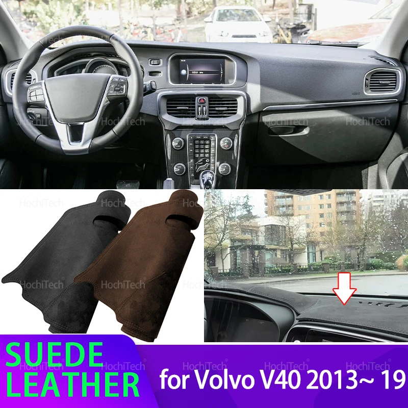 

Замшевый коврик для приборной панели с защитой от ультрафиолета, коврик для приборной панели, солнцезащитный коврик, автомобильный аксессуар для Volvo V40 2013 2014 2015 2016-2019
