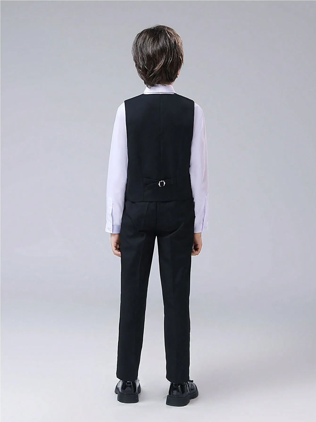 Tween Boy Back To School Season Black Single Breasted Long Pants, Boy Youth School Uniforms