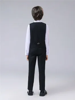 Tween Boy Back To School Season Black Single Breasted Long Pants, Boy Youth School Uniforms 2