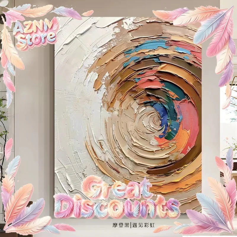 2026 Rooms Decor Palette Knife Canvas Arts Abstract Picture Unframed Acrylic Texture Bedroom Wall Painting Design Artwo