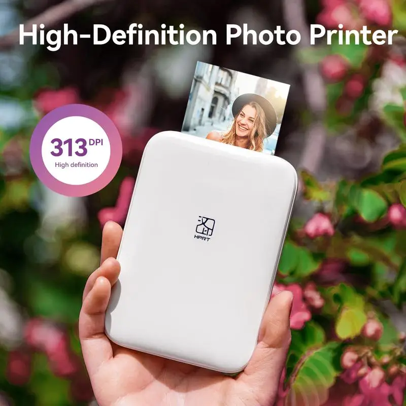 Mini Bluetooth Photo Printer, Portable Wireless 2x3 Inch Sticker Printer, Instant Color Photos, Compatible with iPhone & Androi