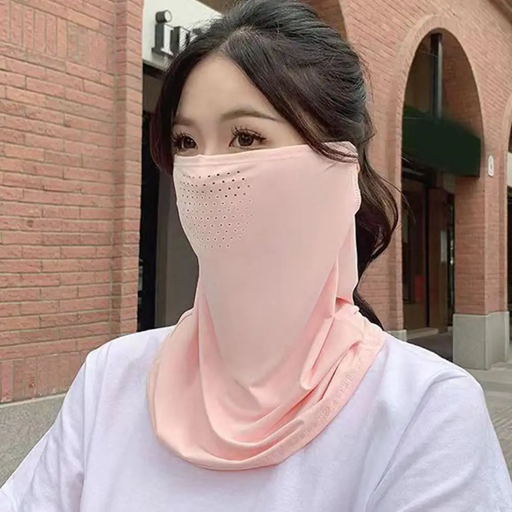 New UV Protection Outdoor Neck Wrap Cover Sports Sun Proof Bib Ice Silk Mask Face Cover Neck Wrap Cover Sunscreen Face Scarf