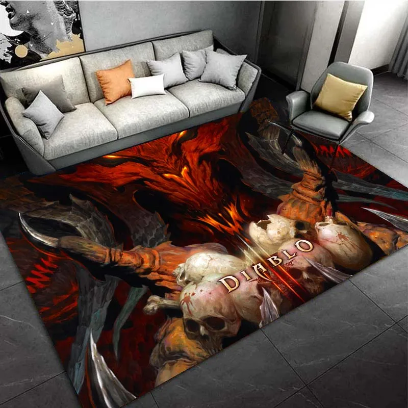 Diablo Action Role-playing Game Area Rugs for Living Room Bedroom Decoration Rug Children Play Gamer Room Mats Anti-slip Carpets