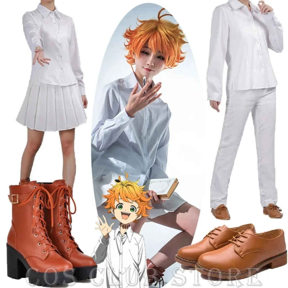 

Anime The Promised Neverland Cosplay Costume Yakusoku No Neverland Emma Norman Cos Suits Wigs Halloween Costumes for Women Men