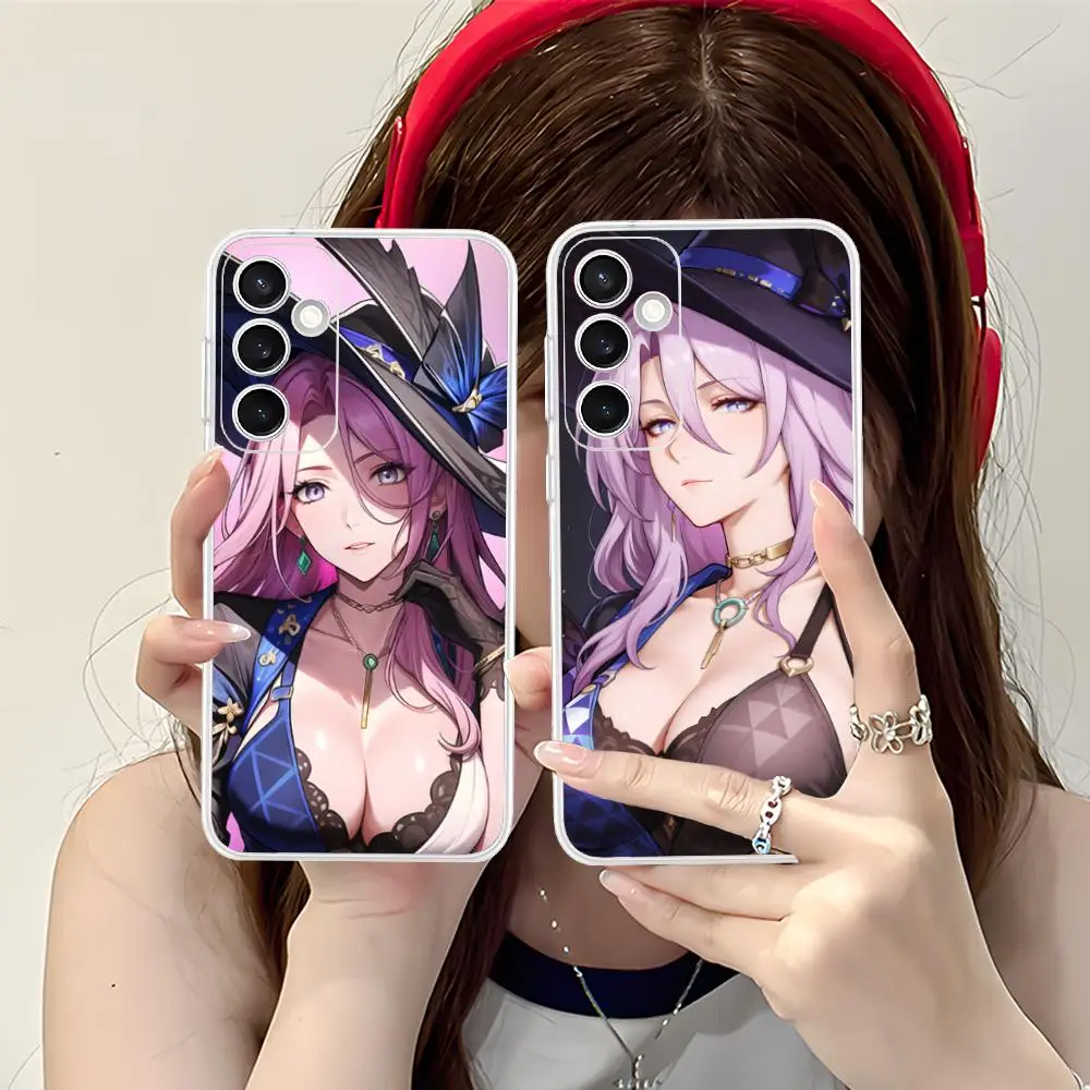 HSR Jade Clear Mobile Phone Case for Samsung Galaxy S25 S24 S23 S22 S21Plus FE Ultra Colorful Cover