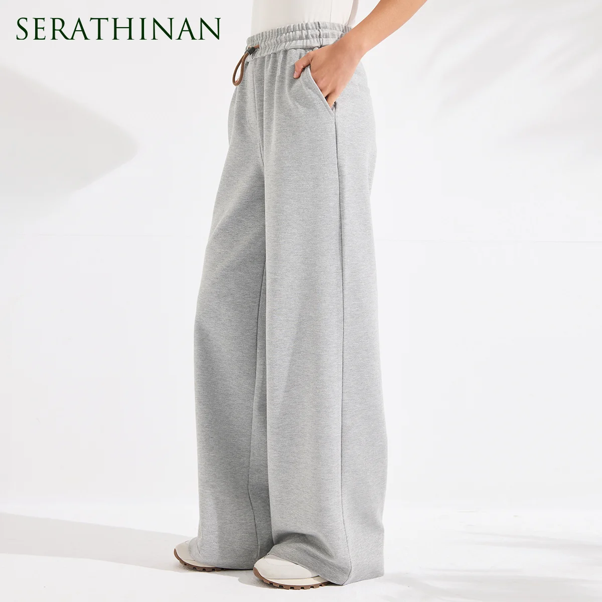 

KX7613660 Designer Luxury Viscose Blend Pants Women's Wide Leg Sweatpants High End Loose Slacks