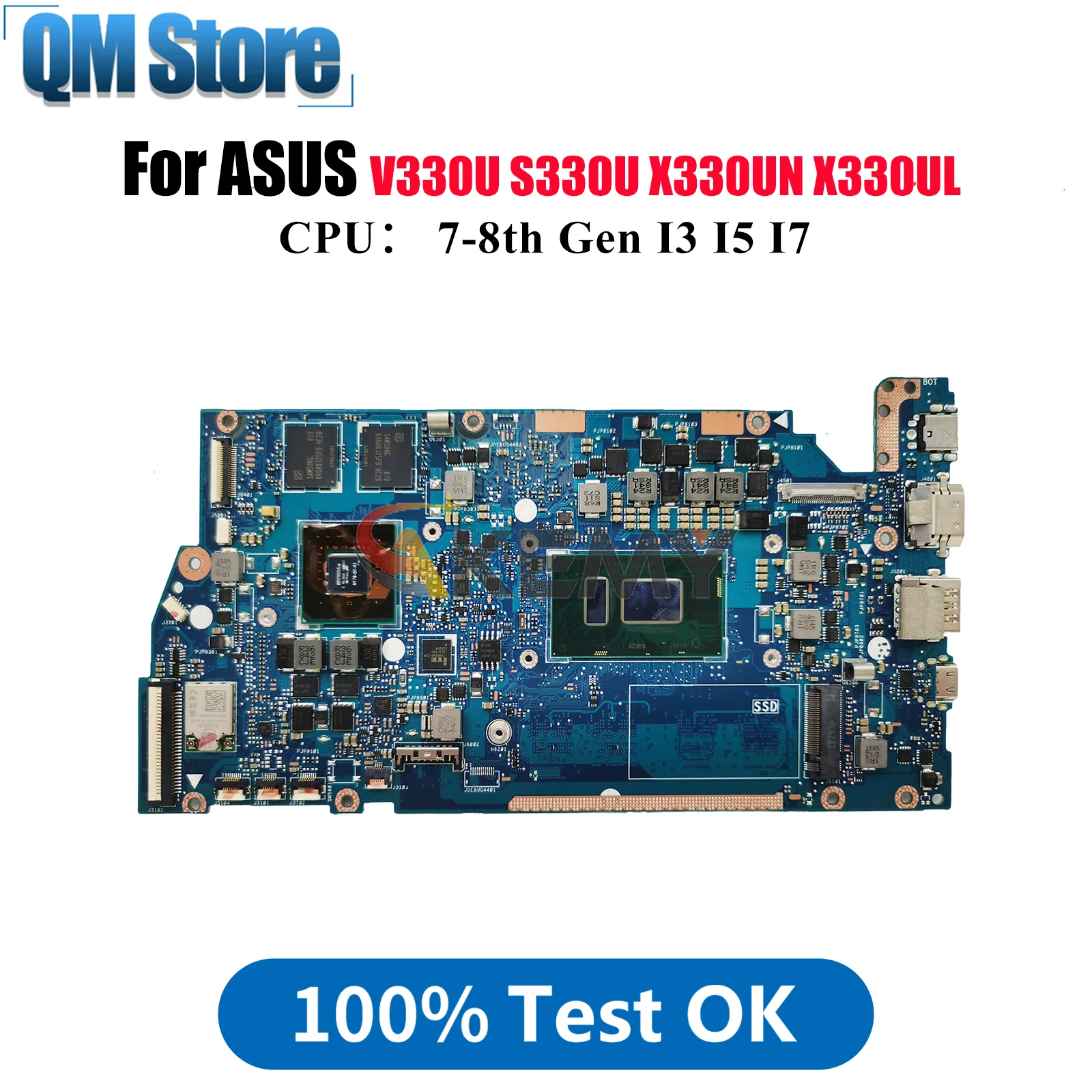 

X330UN Материнская плата для ноутбука ASUS VivoBook K330U S330U ADOL13U X330UL X330UF V330U I330U R330U X330U Материнская плата с процессором I3 I5 I7