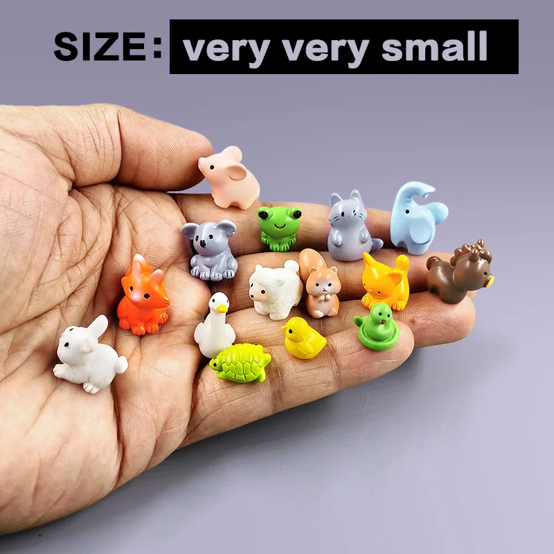 20Pcs Easter Rabbit Christmas Old Man Fox Horse Sheep Cat Frog Squirrel Figurine Miniature Fairy Garden Decoration Accessories