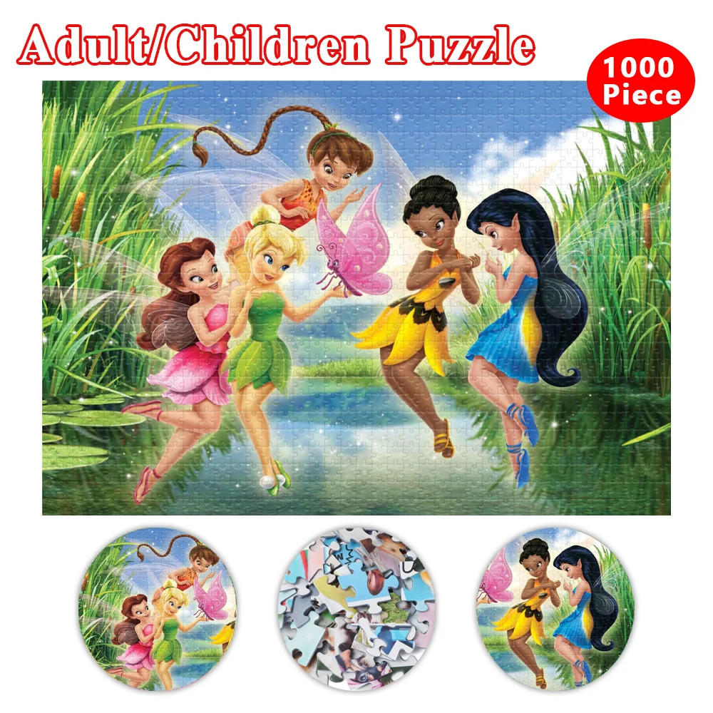 

Disney Puzzles 1000 Pieces Tinker Bell Jigsaw Puzzles Kids Adult Toys Learning Educational Collection Hobby Educational Toy