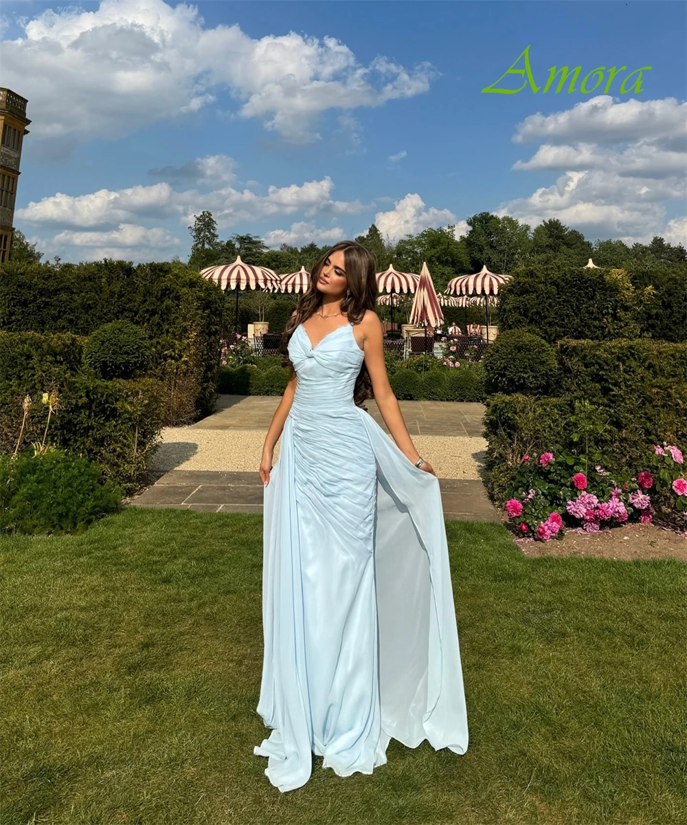 Элегантное вечернее платье на тонких бретельках по индивидуальному заказу, простые шифоновые платья для особых случаев и модные платья для выпускного вечера без рукавов