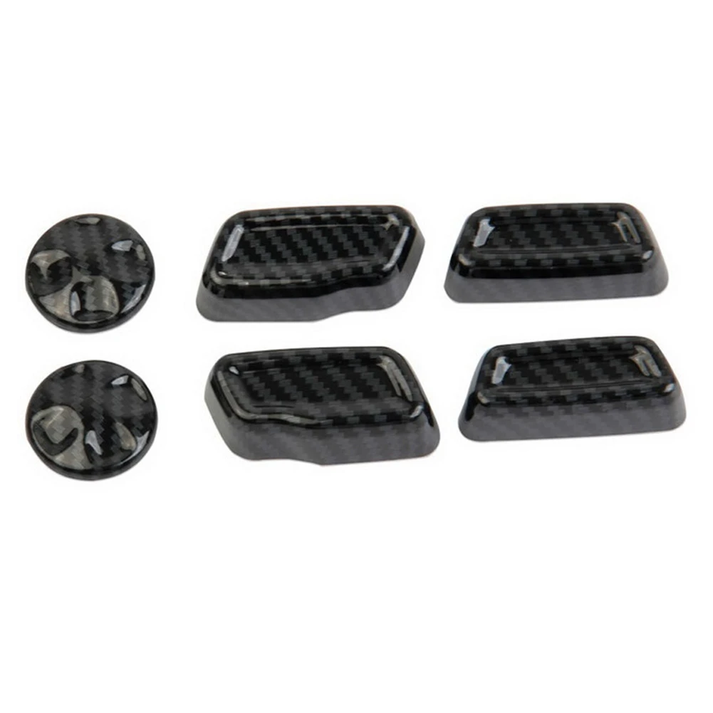 Car Carbon Fiber Seat Adjustment Buttons Decals Decoration Cover Trim for Jeep Grand Cherokee 2021 2022