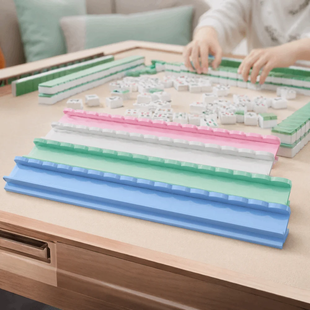 4pcs-wooden-construction-american-mahjong-rack-long-rectangular-scalloped-edge-mahjong-pusher-set-no-assembly-smooth-surface