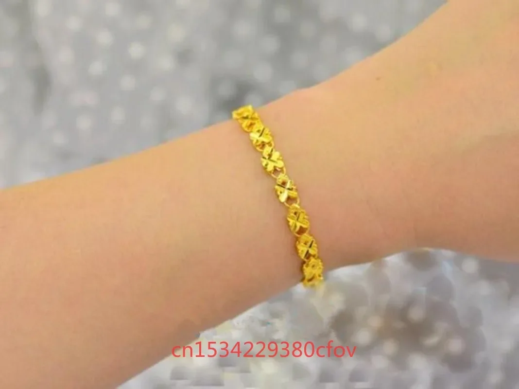 Fashion women's non fading European currency Vietnam gold bracelet Jewelry brass gold plated Lucky bracelet