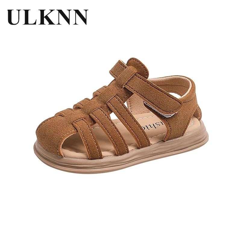 Baby  Sandalia New Fashion Roman Sandals For Boys And Girls Soft Soles Non-slip Beach Shoes Baby Suede Sandals Bun Head