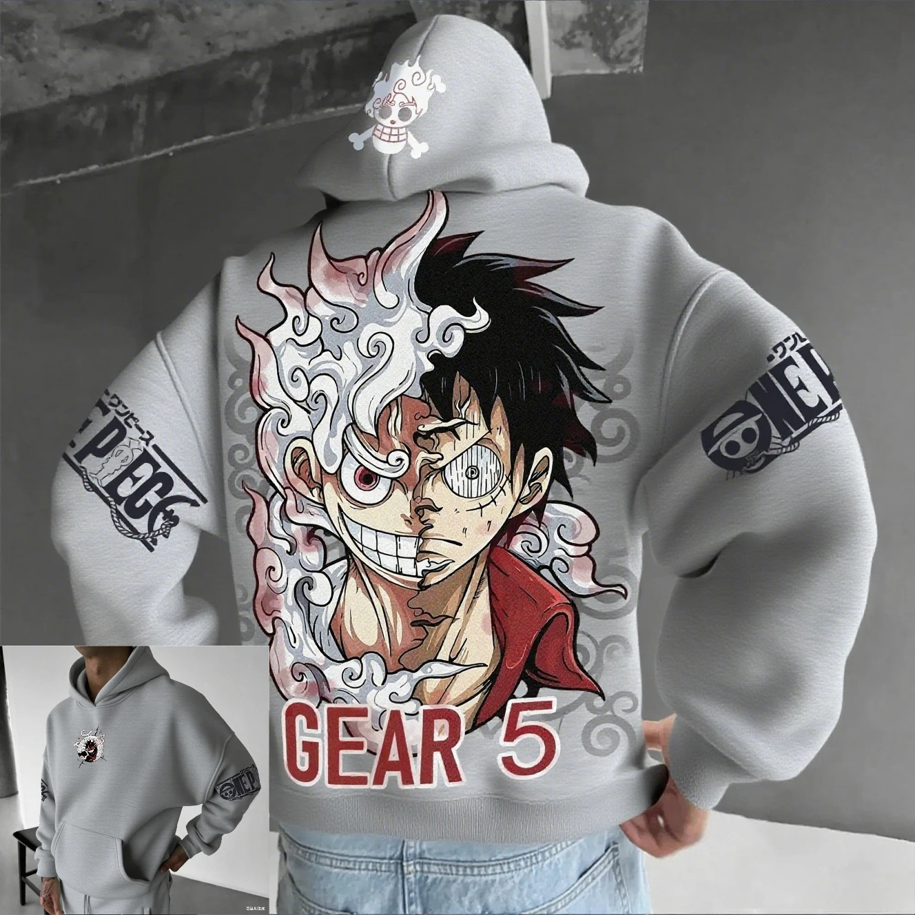 Anime Hoodie Mannen Vrouwen Een Stuk Luffy Gear 5 Nika Streetwear Casual Sweatshirt Herfst Winter Cosplay Lange Mouw Tops - afbeelding 1