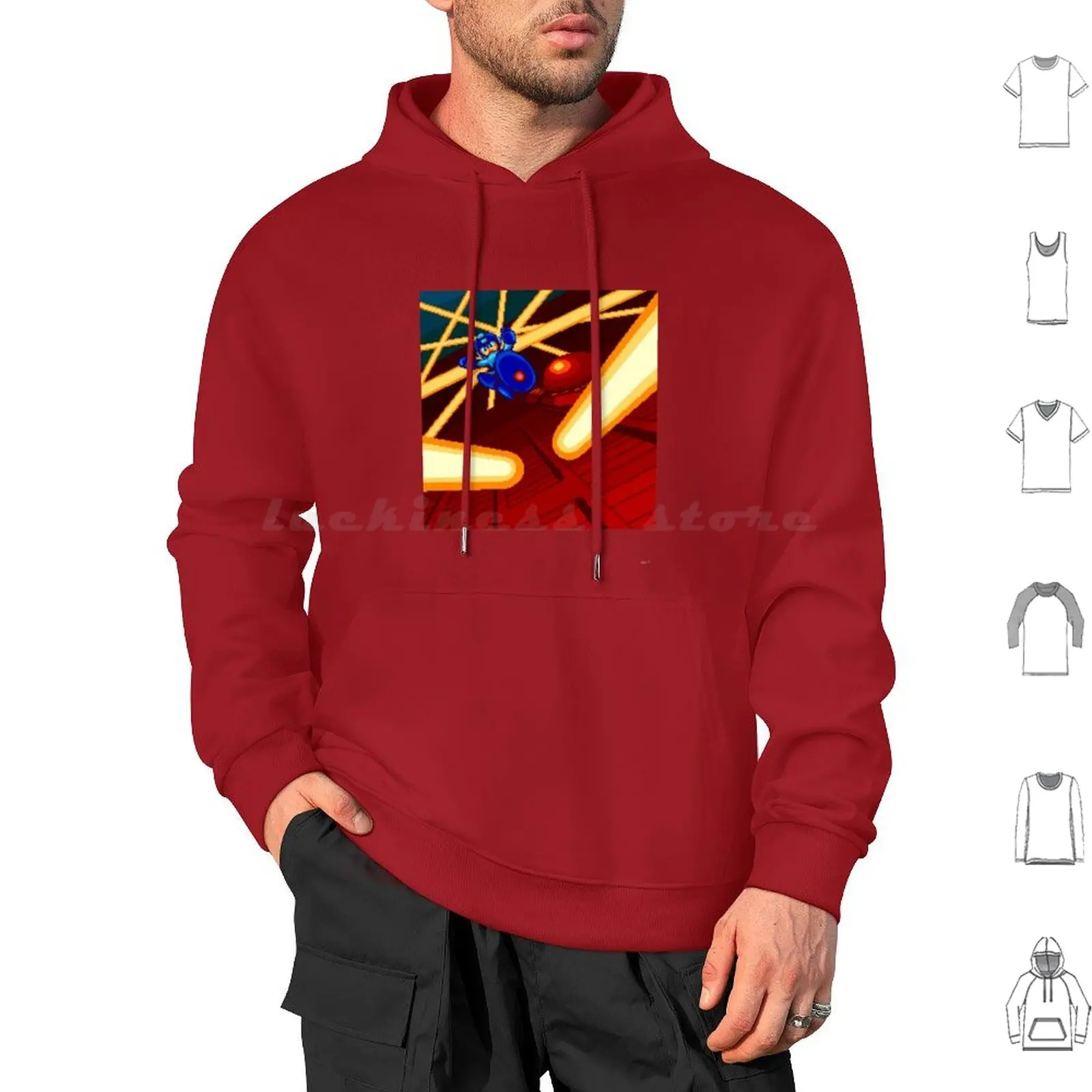 Megaman 2 Quick Man Stage Hoodies Long Sleeve Megaman 2 Stage Select Megaman 2 Rockman 2 Rockman Megaman Mega Man