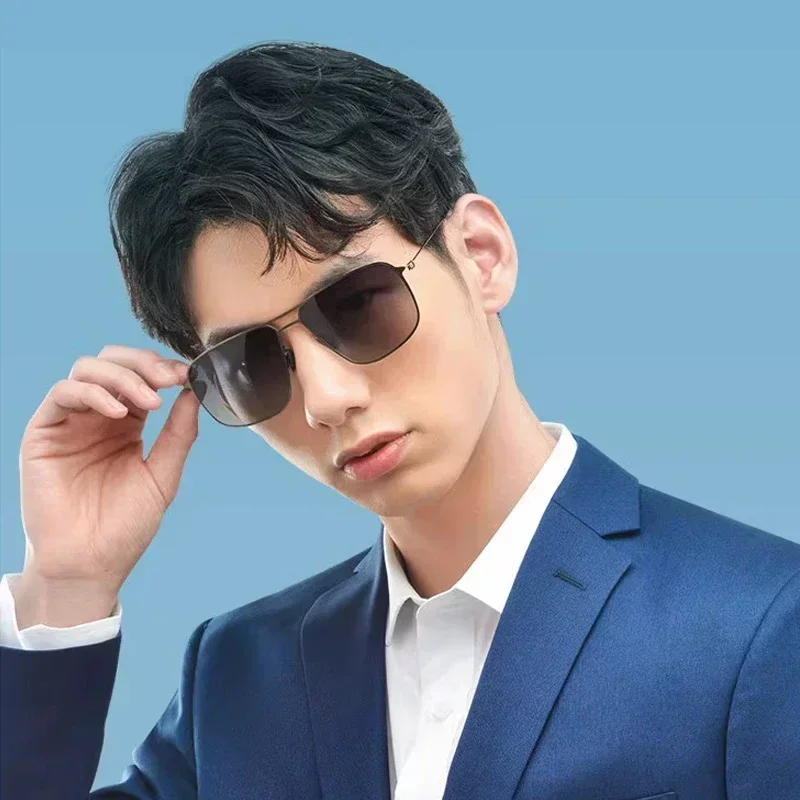 Новые классические квадратные солнцезащитные очки Xiaomi Mijia Pro Block UV с антибликовым покрытием, ультратонкая оправа из нержавеющей стали для путешествий на открытом воздухе