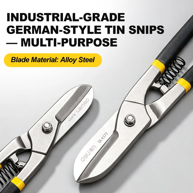 8 10 12 14 Inch Tin Snips Alloy Steel Hand Tool Wire Mesh Stud Cutting Metal Sheet Shear Heavy Duty Hardware Repair Tool
