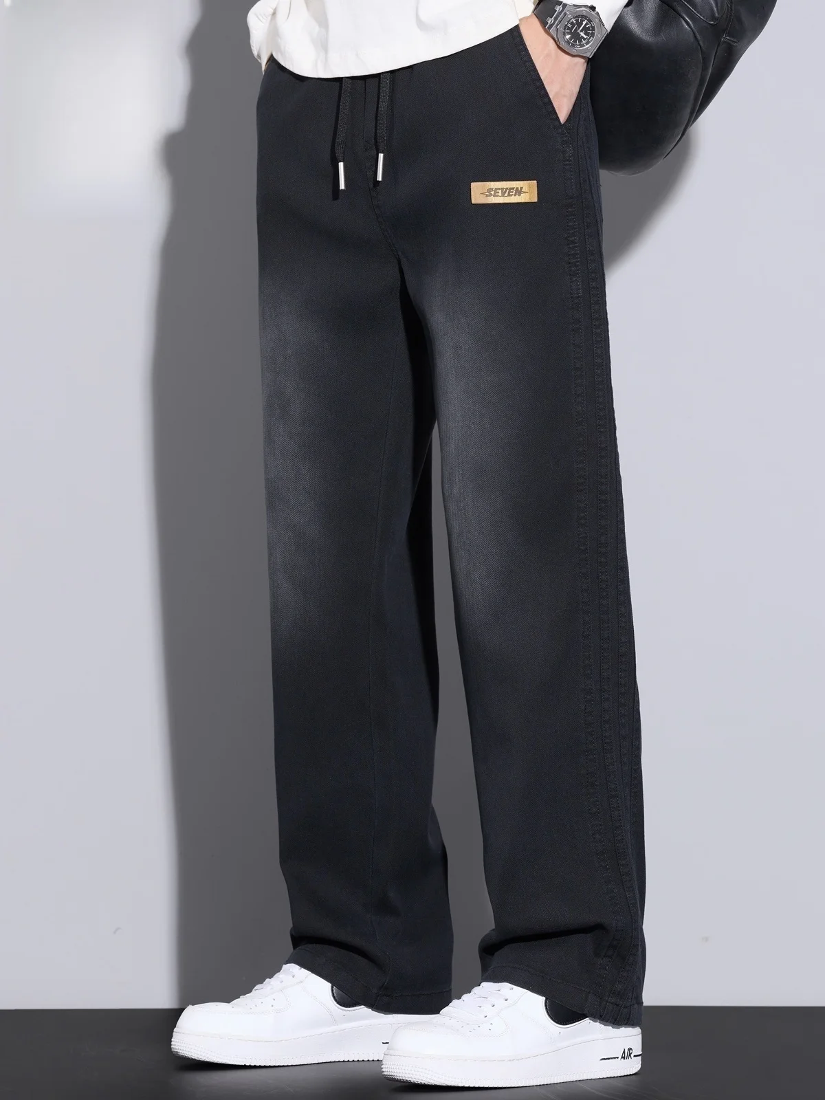 

Laisel Men's Casual Pants Spring 2026 Loose Straight Leg Long Trousers Faionable Brand Casual Wear for Youth