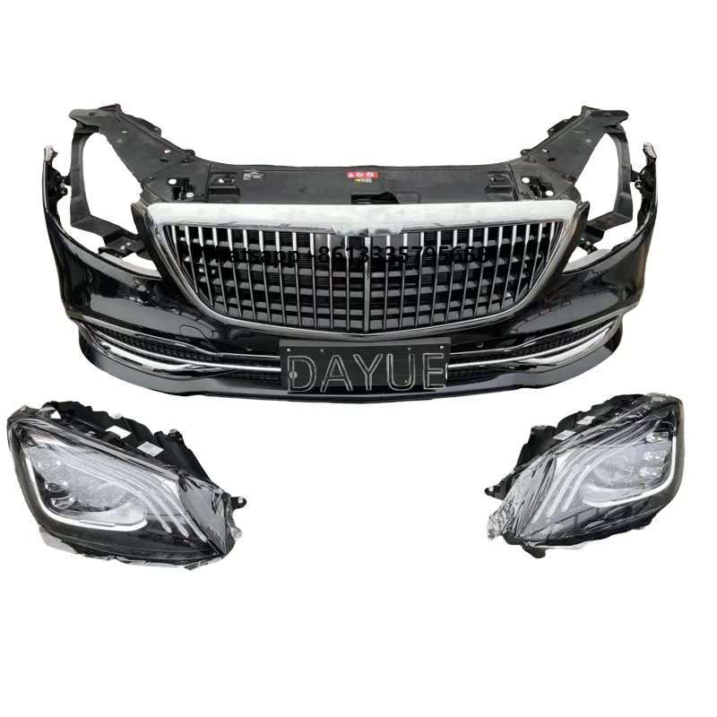 

For Mercedes Benz S-Class W222 Front Bumper Assembly New Plastic Body Kit Including Front Headlights For Usage Status