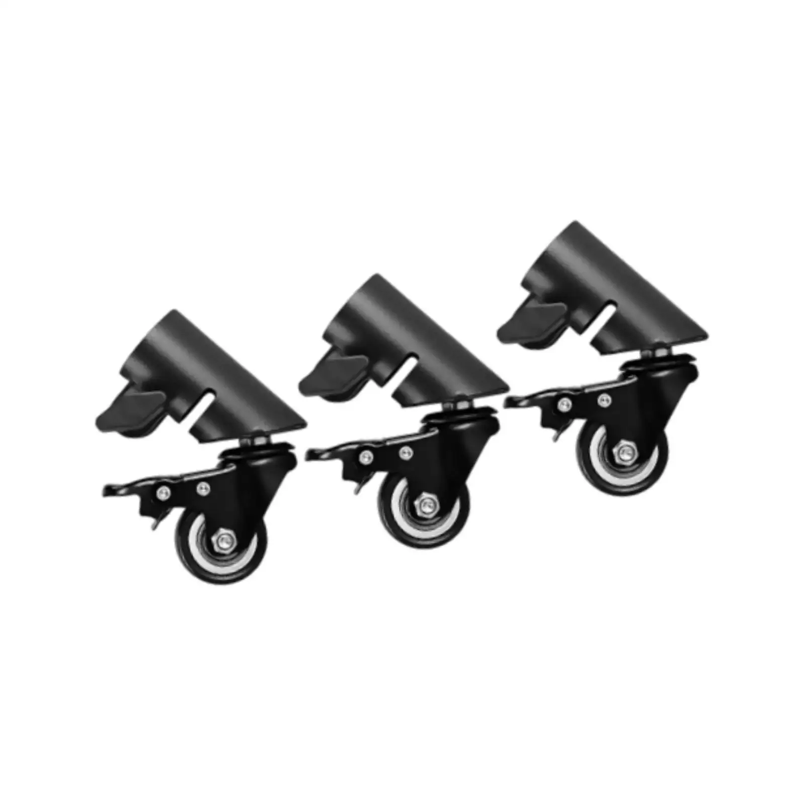 3 Pieces Metal Tripod Castors Set C Stand Wheels Professional 30kg/66lbs Weight Bearing Rolling Wheels Kit for Studio