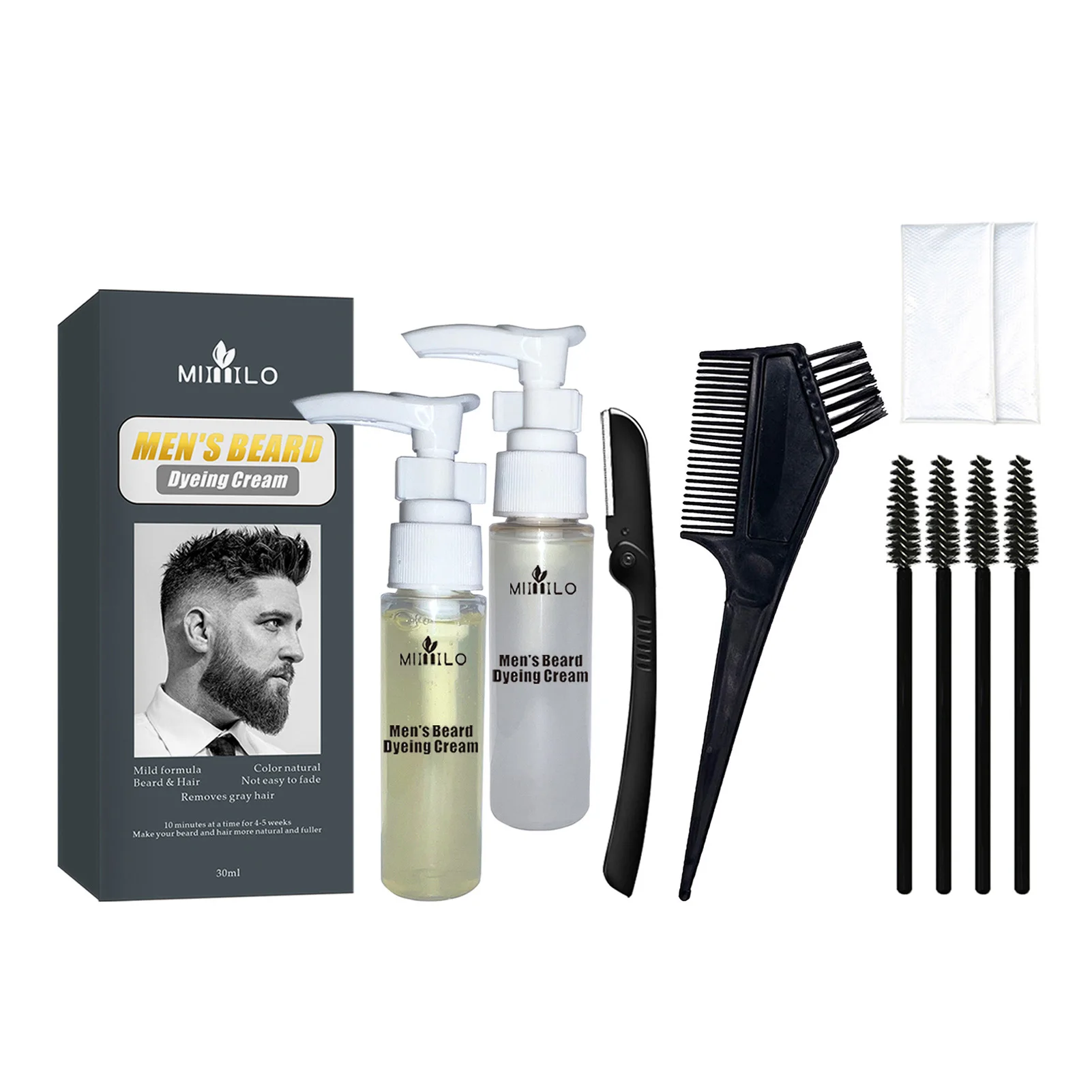 

Beard Coloring Kit Dyeing Cream For Men Organic And Moisturizing Beard Cream Beard Coloring Product Colors Mustache And Beard