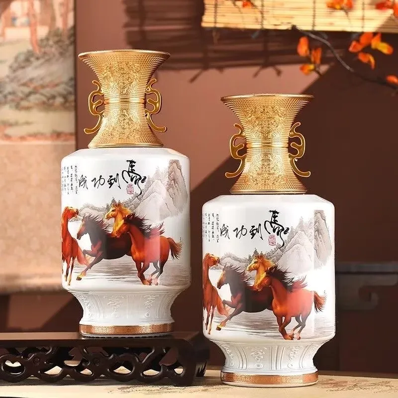 

Ma Dacheng Ceramic Wine Bottle Decoration Home Wine Utensils Decoration Wine Jars Jingdezhen Decoration Decoration Decoration