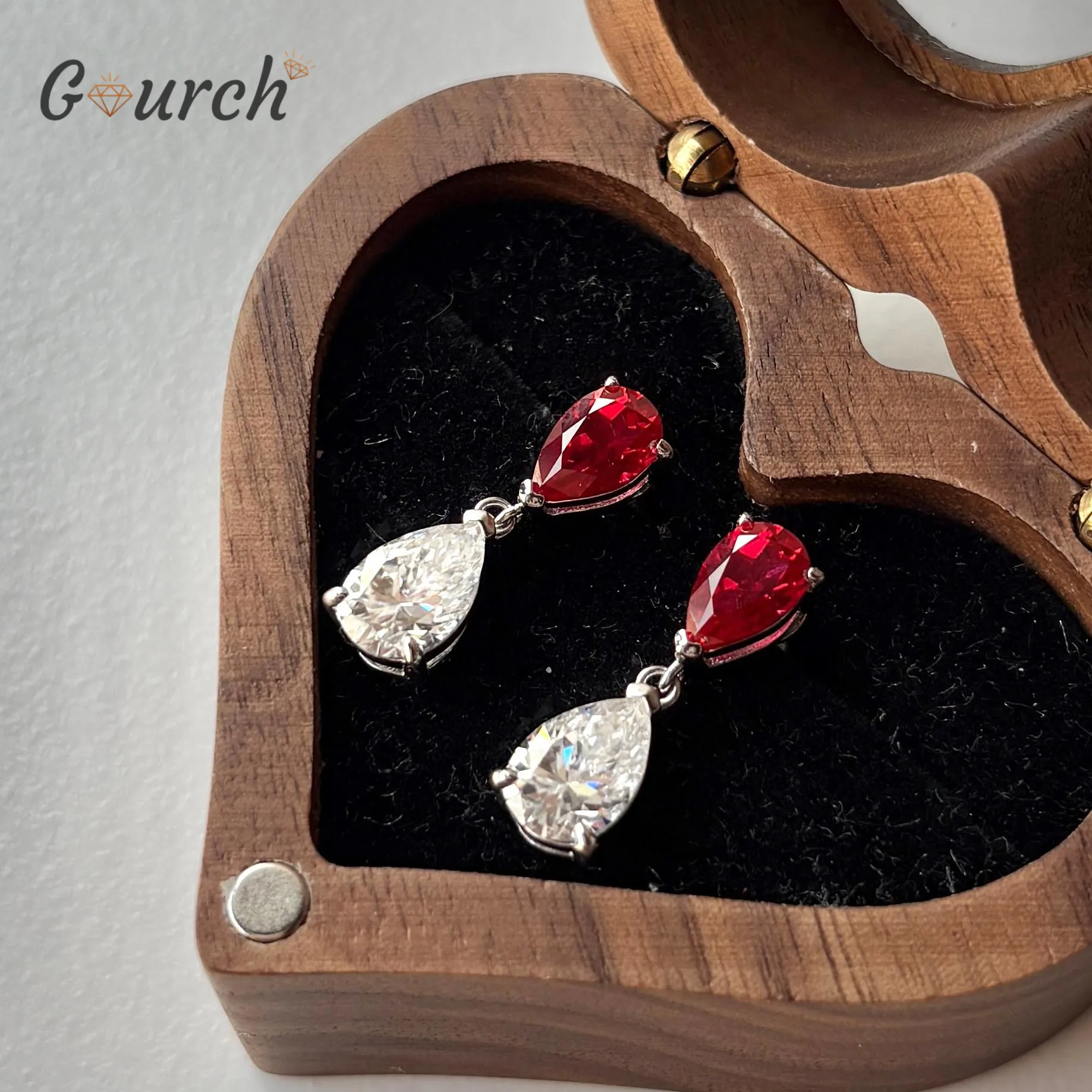 

Серьги Gourch 5 карат грушевидной огранки с муассанитом, колумбийским изумрудным рубином, стерлинговое серебро 925 пробы, выращенные в лаборатории, элегантный подарок для женщин, изящные ювелирные изделия