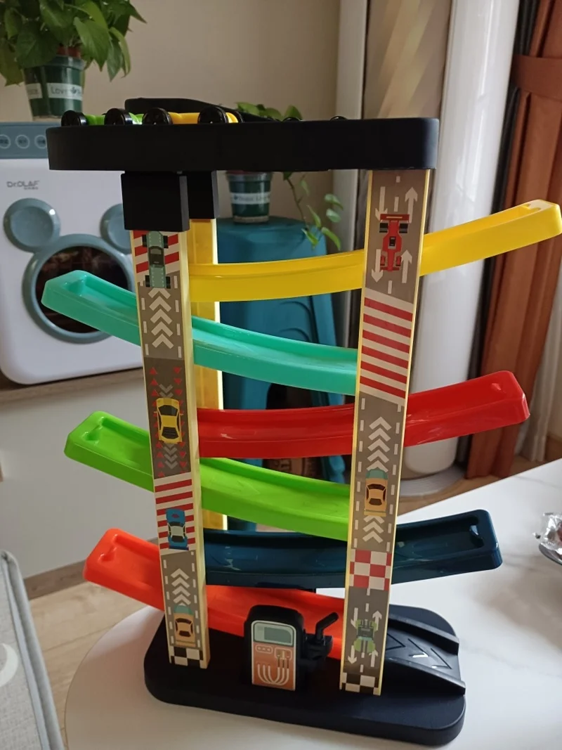 Kinder Spielzeugauto Junge Mädchen Gleitschiene Kleiner Parkplatz Pull-Back Trägheit Auto Übung Hands-On Fähigkeit mit Puzzle Spielzeug