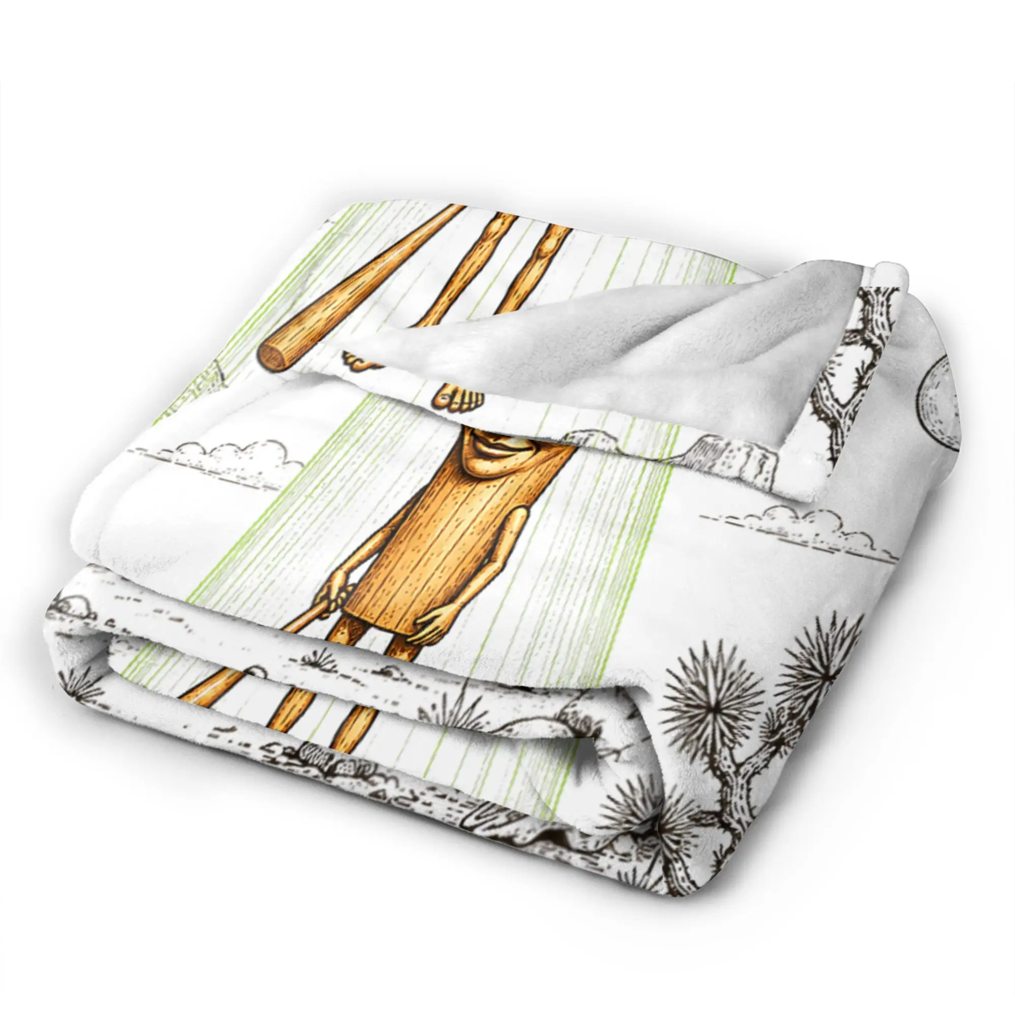 Tung Sahur and UFO Alien Abduction Desert Science Humor Bedding Throws Soft Fashion Blanket For Outdoor Travel Flannel Bedspread