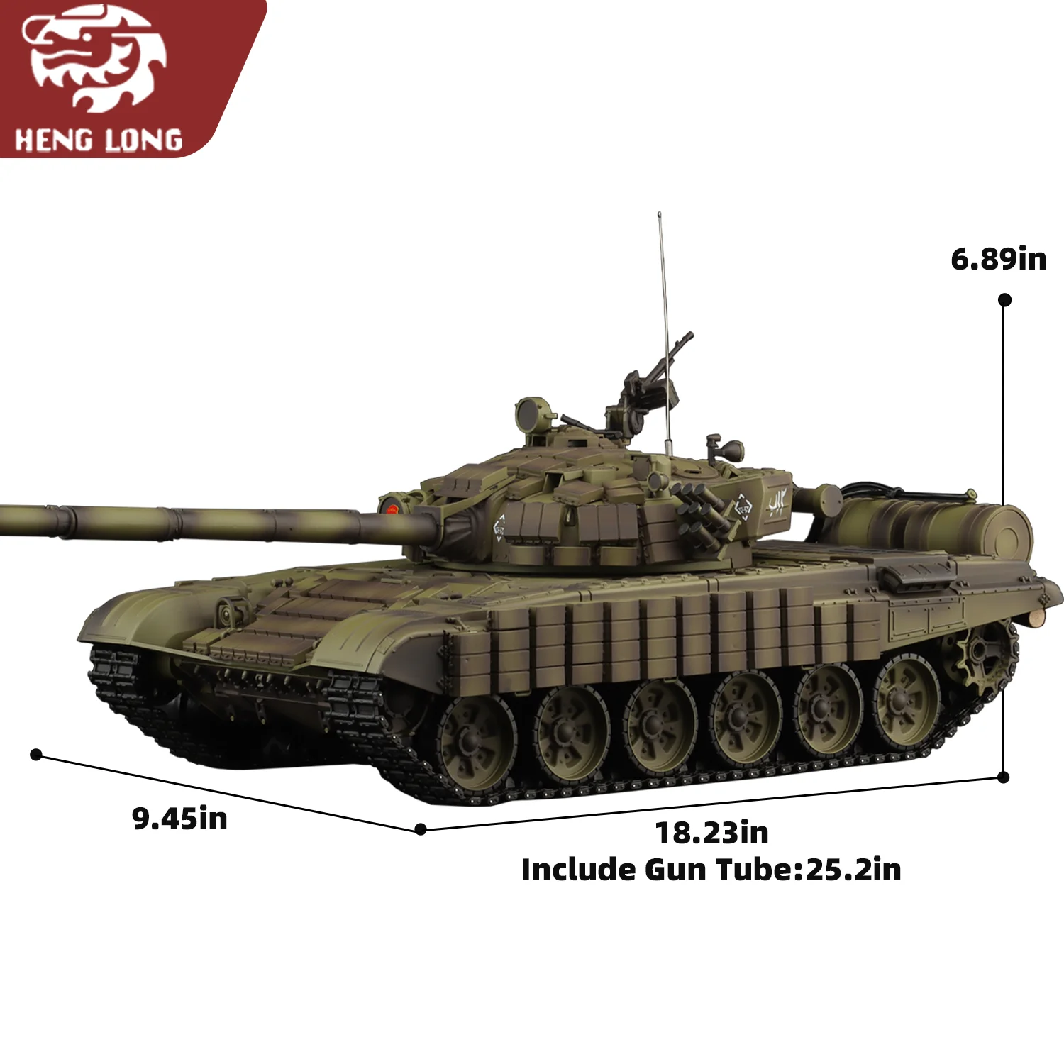 Czołgi RC Heng Long 1/16 Rosyjski czołg T-72 Model (Pełna Plastikowa Wersja Podstawowa) & 320 °   Obrotowa wieżyczka bojowa i TK7.0) nr 3939