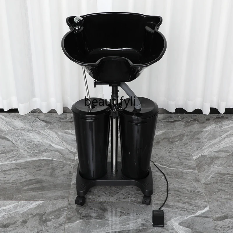 Barber Shop High-End Shampoo Basin Hair Salon Mobile Convenient Vertical Shampoo Basin Sitting