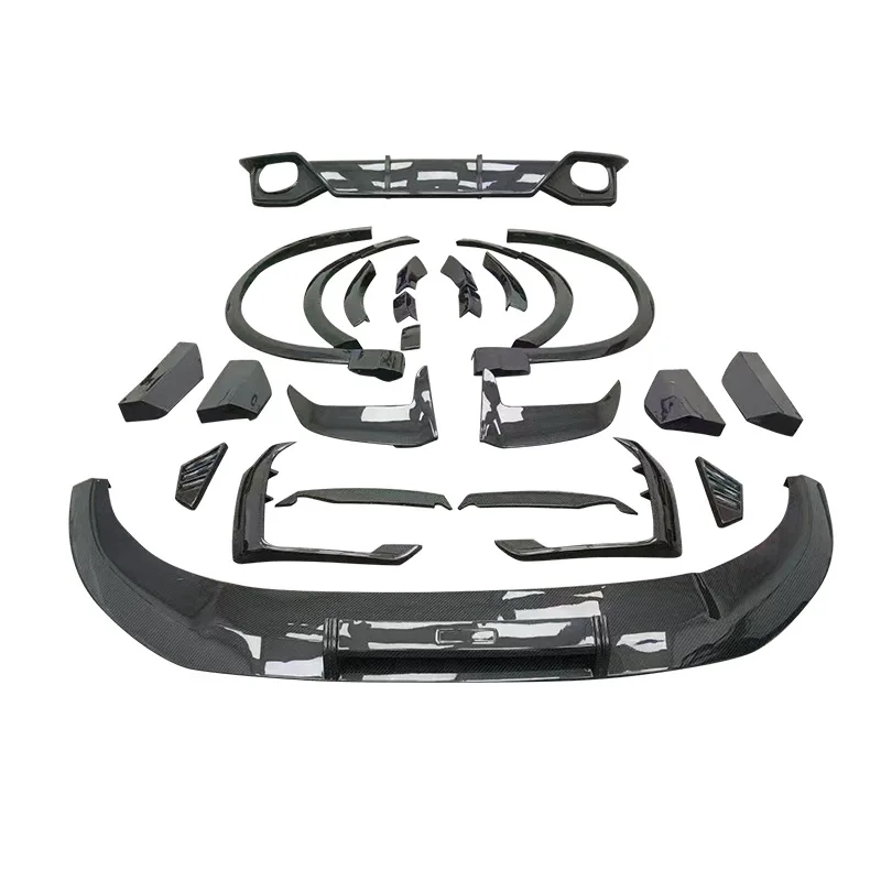 Suitable for 2019-2024 Audi RSQ8 Wet Carbon Fiber Modified AT Small Surround Grille Tail Wing Non-Destructive Modification