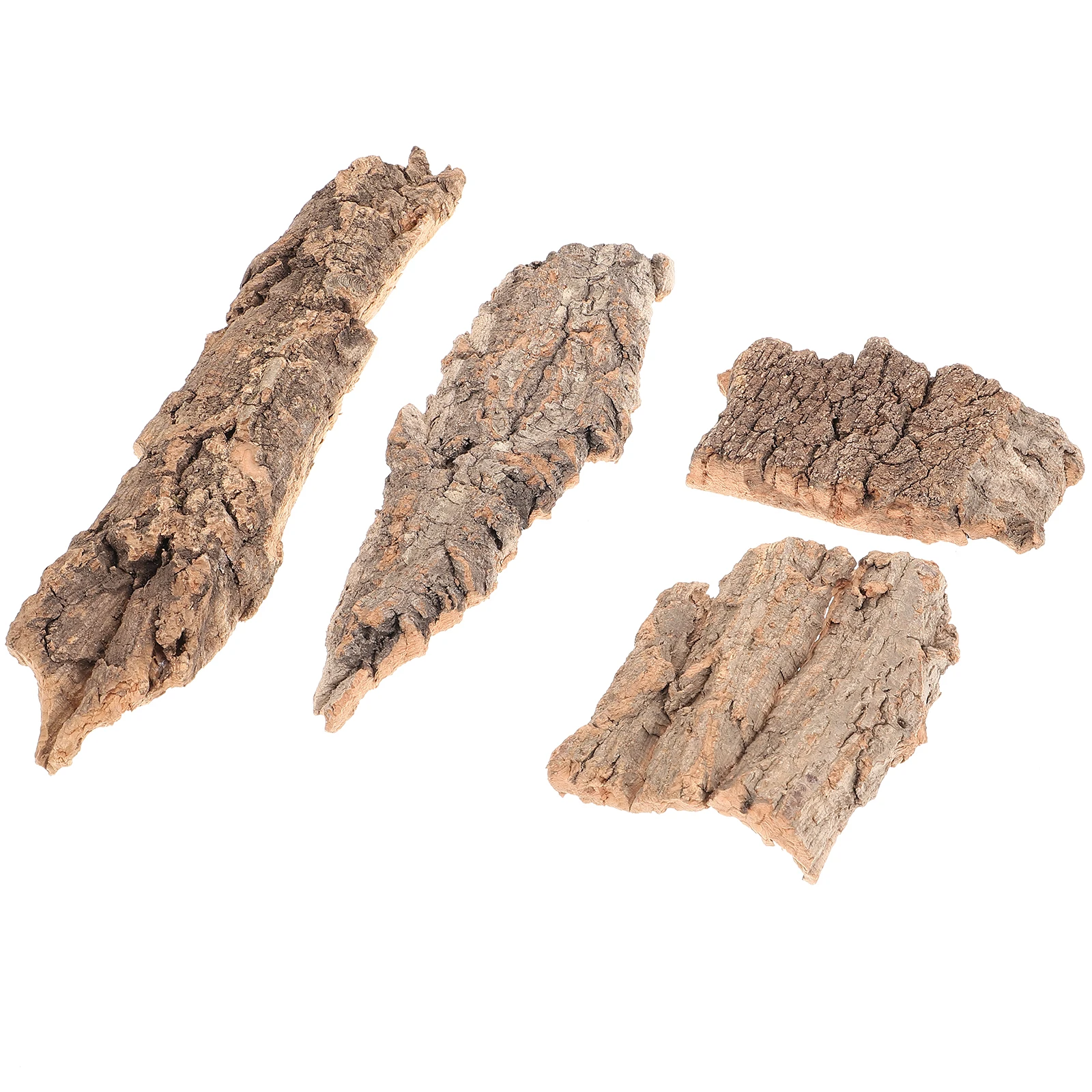 

4 Pcs Climbing Platform Decoration Reptile Hide Terrarium Accessories Natural Bark Sturdy Safe Pet Supplies Aquarium Decor