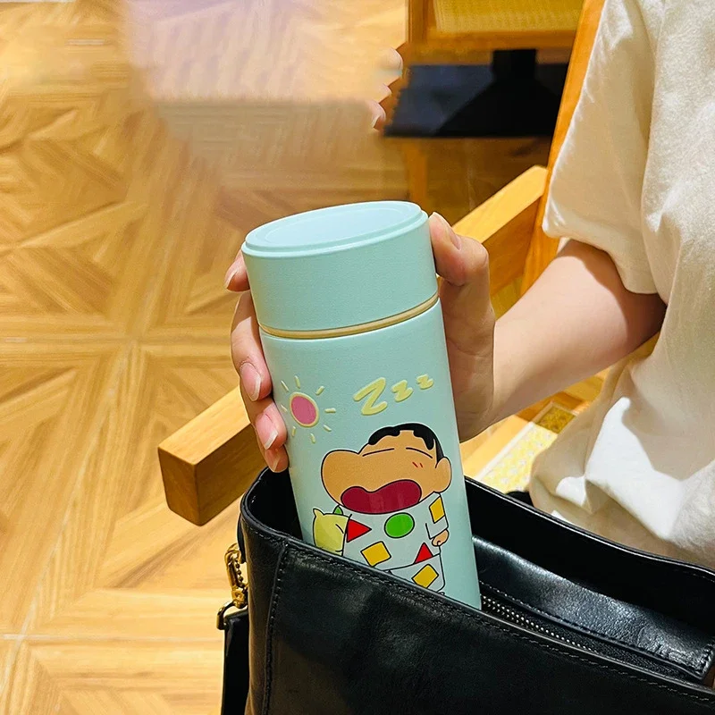 Kawaii Crayon Shin-chan Thermos Cup Cartoon Animation 430ml Large Capacity 316 Stainless Steel Cute Portable Student Water Cup